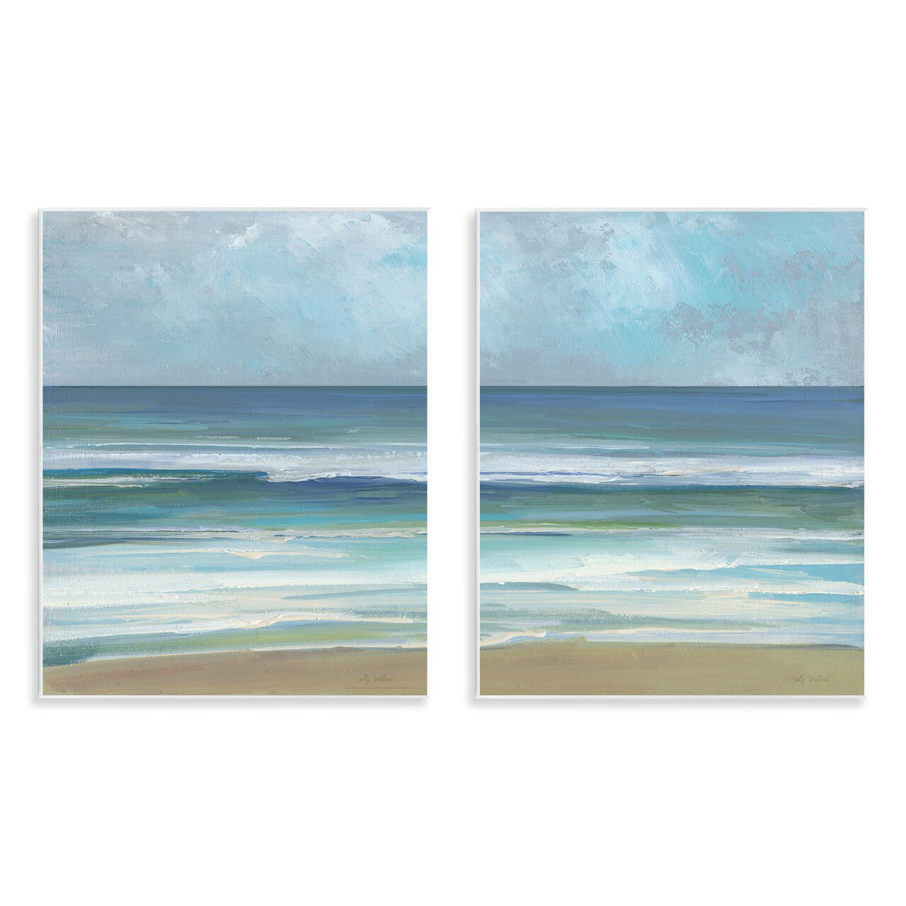 Stupell Industries Summer Shore Coastline 2pc Wall Plaque Set By Sally Swatland